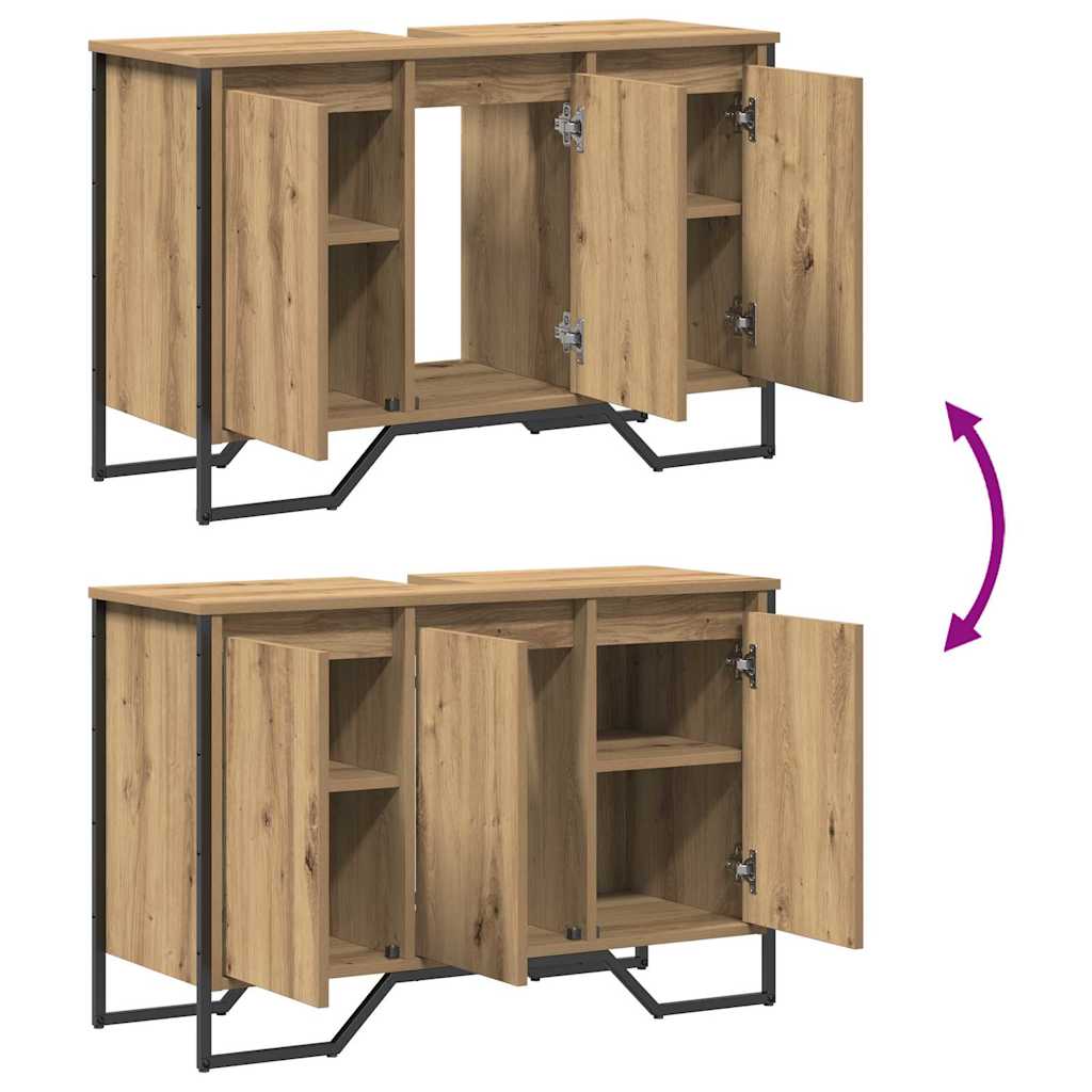 vidaXL Waschbeckenunterschrank Sonstiges Artisan-Eiche 91 x 35 x 60 cm