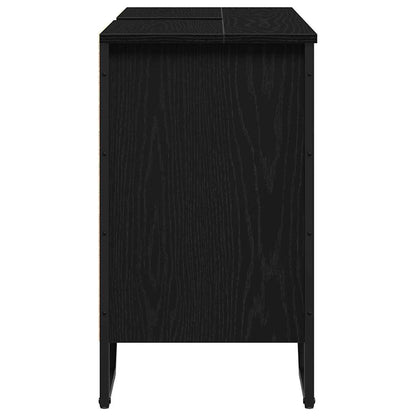 vidaXL Waschbeckenunterschrank Schwarz Eichen-Optik 91 x 35 x 60 cm