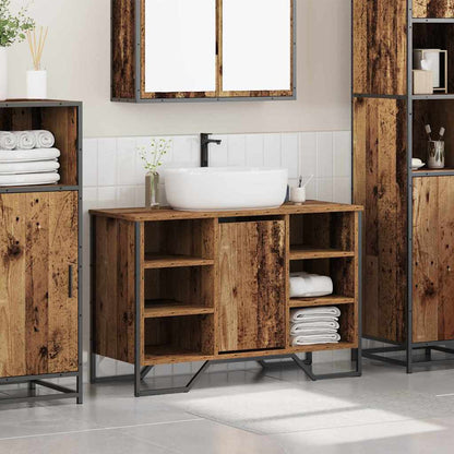 vidaXL Waschbeckenschrank Altholz 91 x 35 x 60 cm Holzwerkstoff