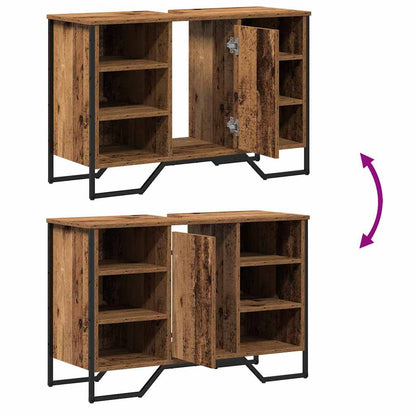 vidaXL Waschbeckenschrank Altholz 91 x 35 x 60 cm Holzwerkstoff
