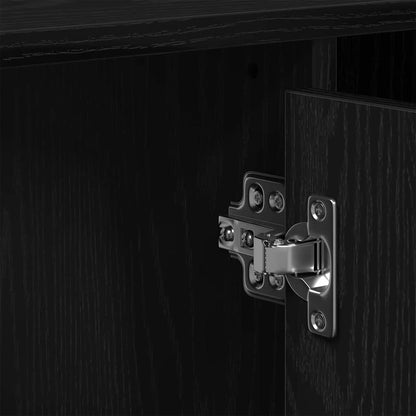 vidaXL Waschbeckenschrank mit Tür Schwarz Eichen-Optik 91 x 35 x 60 cm