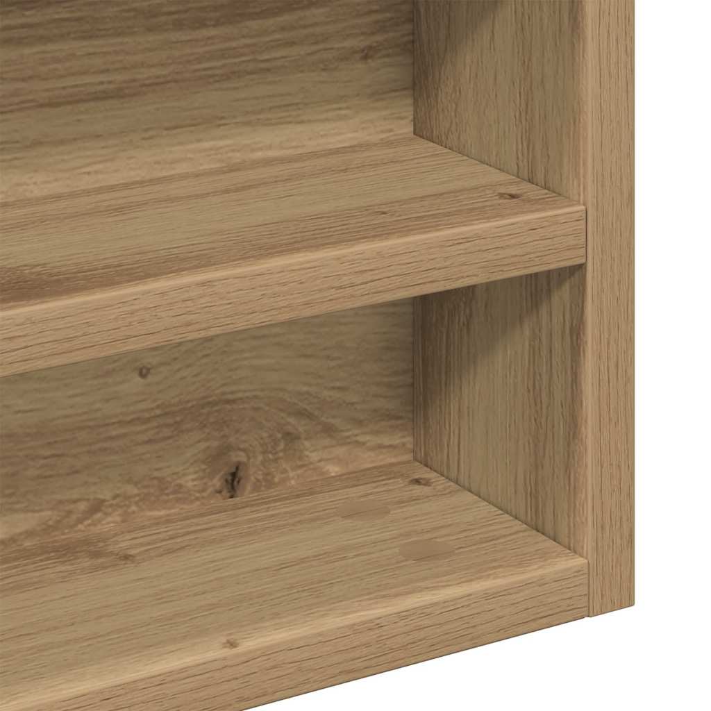 vidaXL Vitrine mit Regal Artisan-Eiche 100 x 8,5 x 75 cm Holzwerkstoff