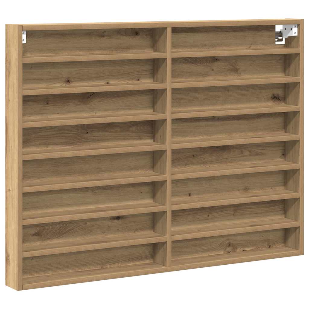 vidaXL Vitrine mit Regal Artisan-Eiche 100 x 8,5 x 75 cm Holzwerkstoff