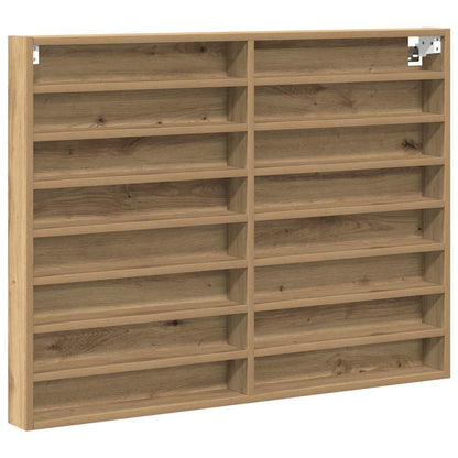 vidaXL Vitrine mit Regal Artisan-Eiche 100 x 8,5 x 75 cm Holzwerkstoff