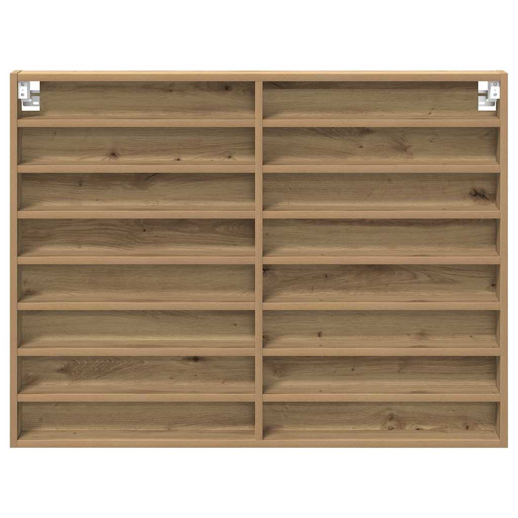 vidaXL Vitrine mit Regal Artisan-Eiche 100 x 8,5 x 75 cm Holzwerkstoff