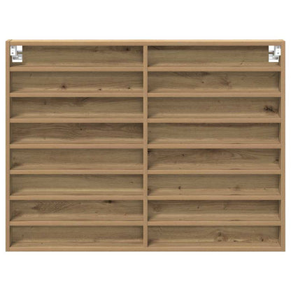 vidaXL Vitrine mit Regal Artisan-Eiche 100 x 8,5 x 75 cm Holzwerkstoff