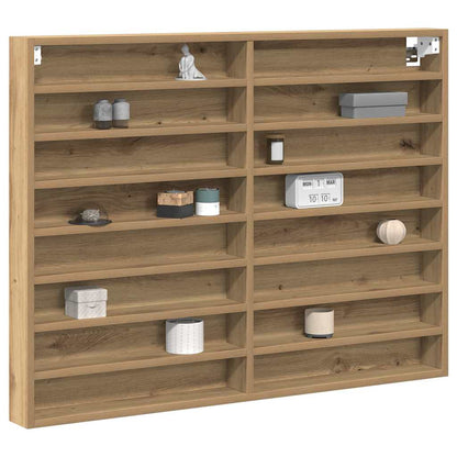 vidaXL Vitrine mit Regal Artisan-Eiche 100 x 8,5 x 75 cm Holzwerkstoff