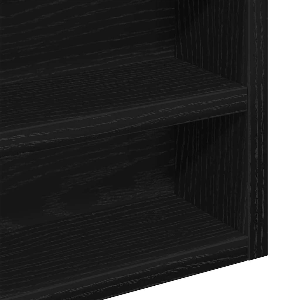 vidaXL Vitrine Schwarz Eichen-Optik 100 x 8,5 x 75 cm Holzwerkstoff