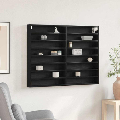 vidaXL Vitrine Schwarz Eichen-Optik 100 x 8,5 x 75 cm Holzwerkstoff