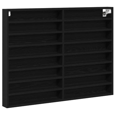 vidaXL Vitrine Schwarz Eichen-Optik 100 x 8,5 x 75 cm Holzwerkstoff