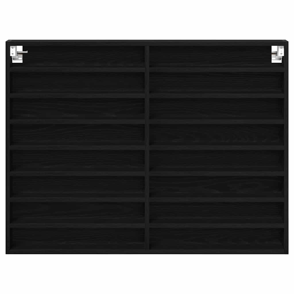 vidaXL Vitrine Schwarz Eichen-Optik 100 x 8,5 x 75 cm Holzwerkstoff