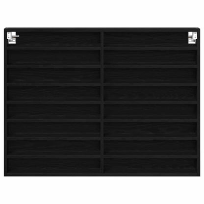 vidaXL Vitrine Schwarz Eichen-Optik 100 x 8,5 x 75 cm Holzwerkstoff