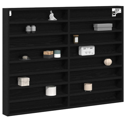 vidaXL Vitrine Schwarz Eichen-Optik 100 x 8,5 x 75 cm Holzwerkstoff