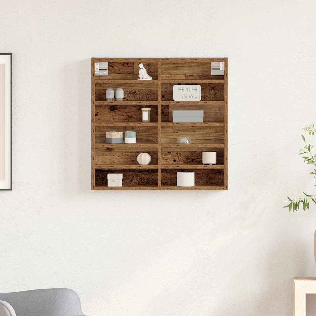 vidaXL Vitrine mit Regal Altholz 60 x 8,5 x 58 cm Holzwerkstoff