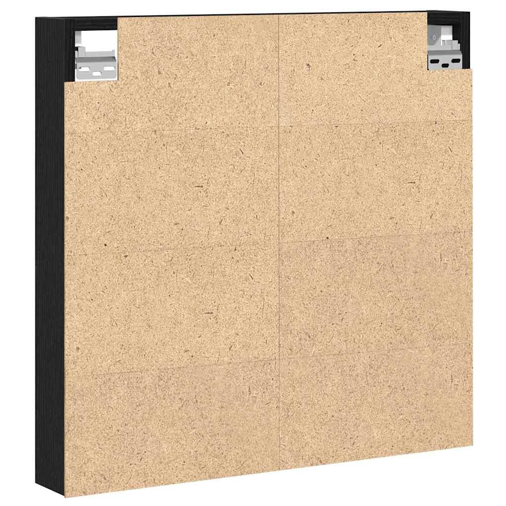 vidaXL Vitrine Schwarz Eichen-Optik 60 x 8,5 x 58 cm Holzwerkstoff