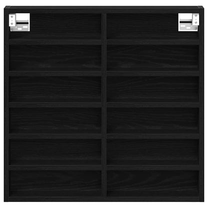 vidaXL Vitrine Schwarz Eichen-Optik 60 x 8,5 x 58 cm Holzwerkstoff