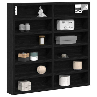 vidaXL Vitrine Schwarz Eichen-Optik 60 x 8,5 x 58 cm Holzwerkstoff