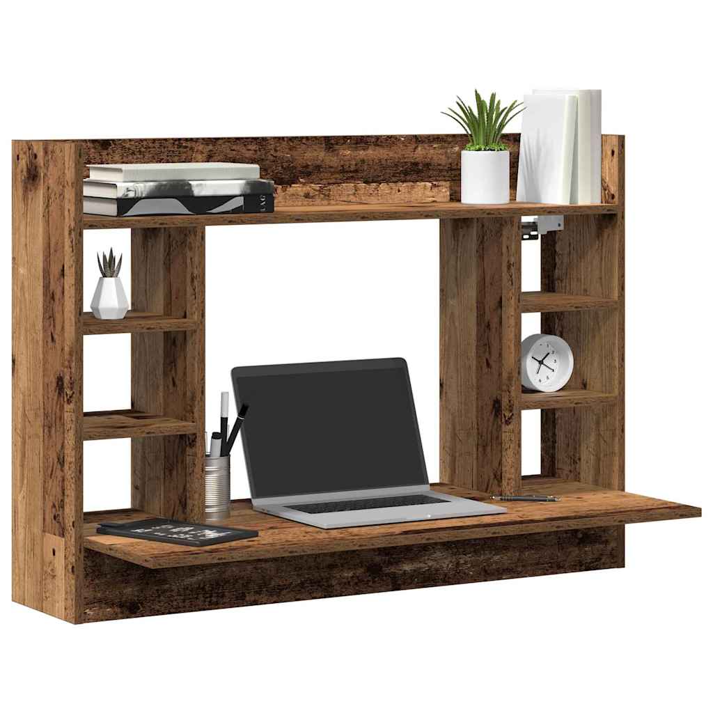 Wandtisch mit Regal Altholz 105 x 48 x 75 cm Holzwerkstoff