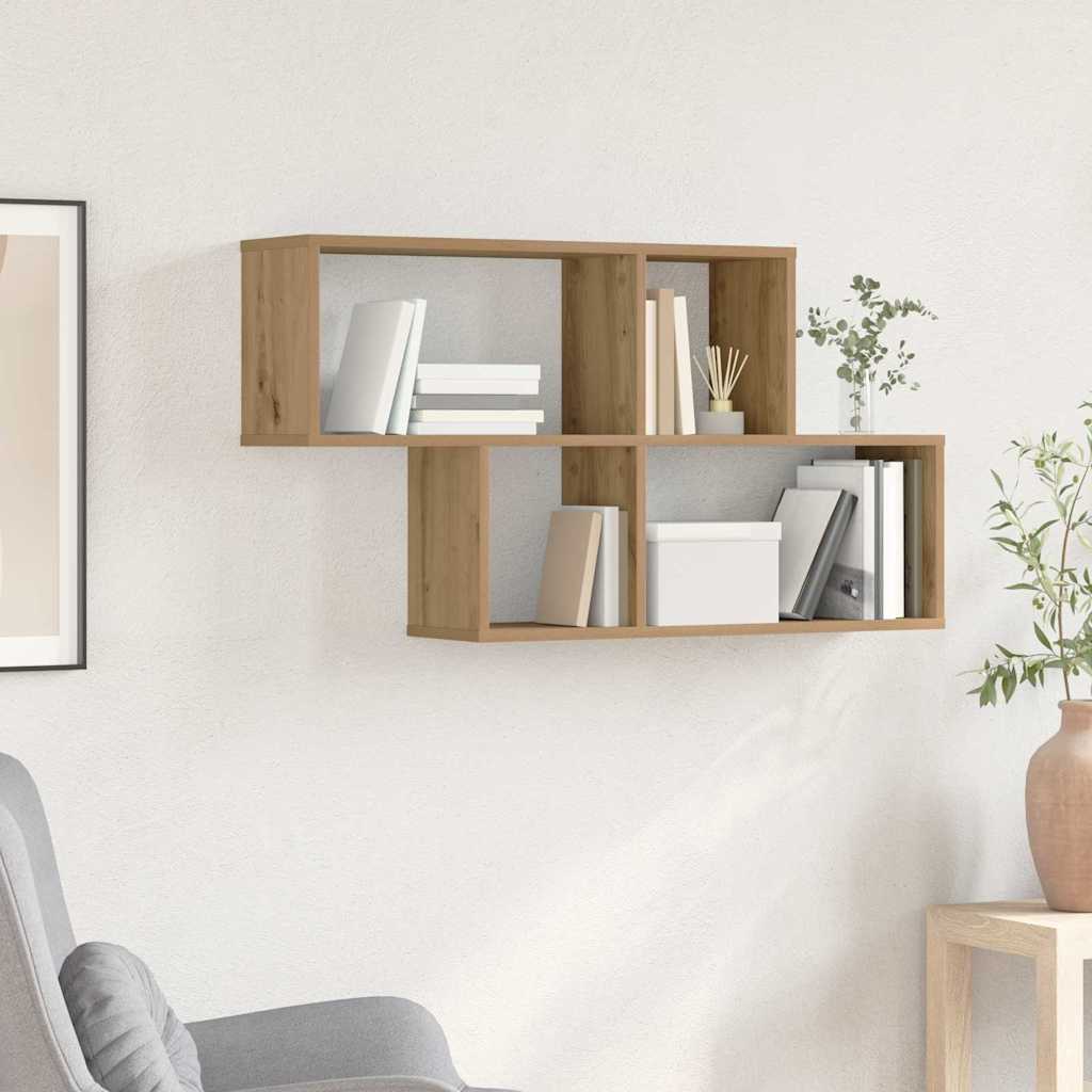 vidaXL Étagère murale suspendue, marron, bois d'ingénierie