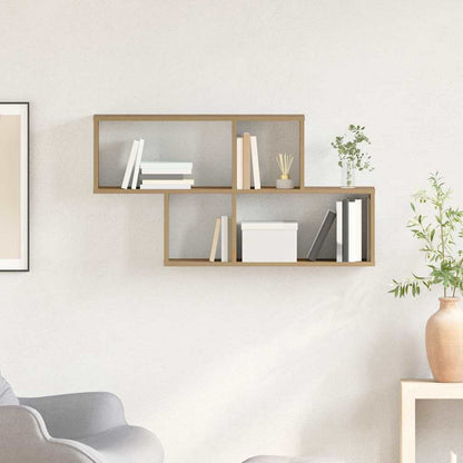 vidaXL Étagère murale suspendue, marron, bois d'ingénierie