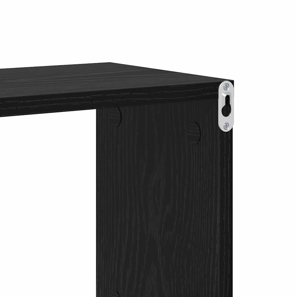 Wandregal mit Regal Wandmontiert Schwarz Holzwerkstoff