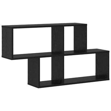 vidaXL Wandregal mit Regal Wandmontiert Schwarz Holzwerkstoff