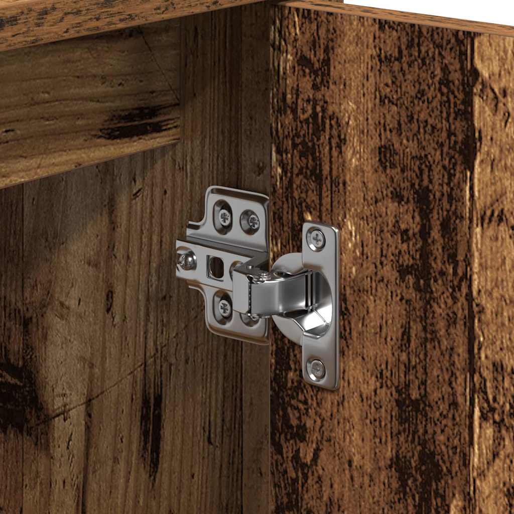 vidaXL Badezimmerschrank mit Tür Altholz 63 x 29 x 55 cm Holzwerkstoff