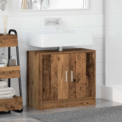 vidaXL Badezimmerschrank mit Tür Altholz 63 x 29 x 55 cm Holzwerkstoff