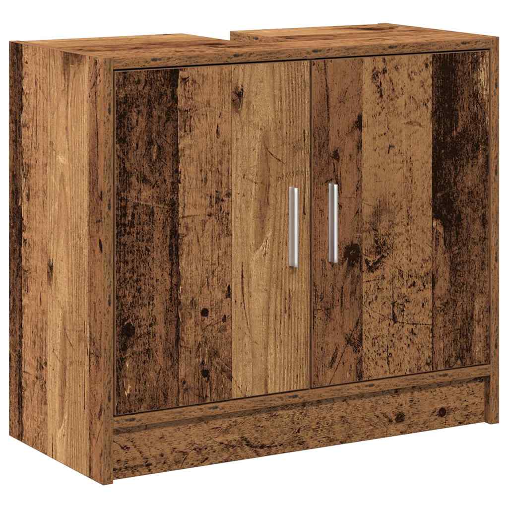 vidaXL Badezimmerschrank mit Tür Altholz 63 x 29 x 55 cm Holzwerkstoff