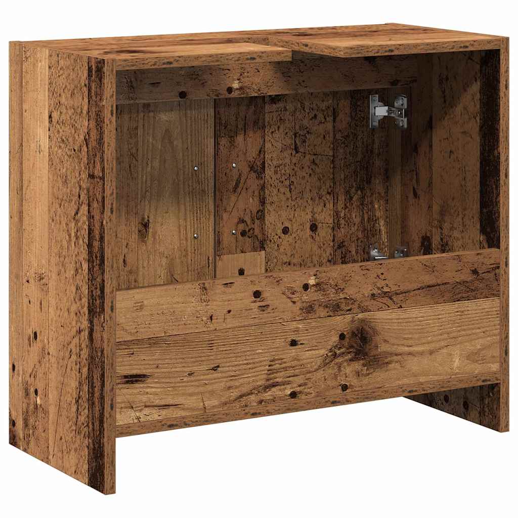 vidaXL Badezimmerschrank mit Tür Altholz 63 x 29 x 55 cm Holzwerkstoff