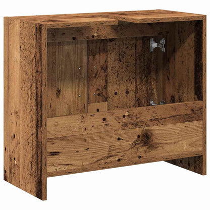 vidaXL Badezimmerschrank mit Tür Altholz 63 x 29 x 55 cm Holzwerkstoff