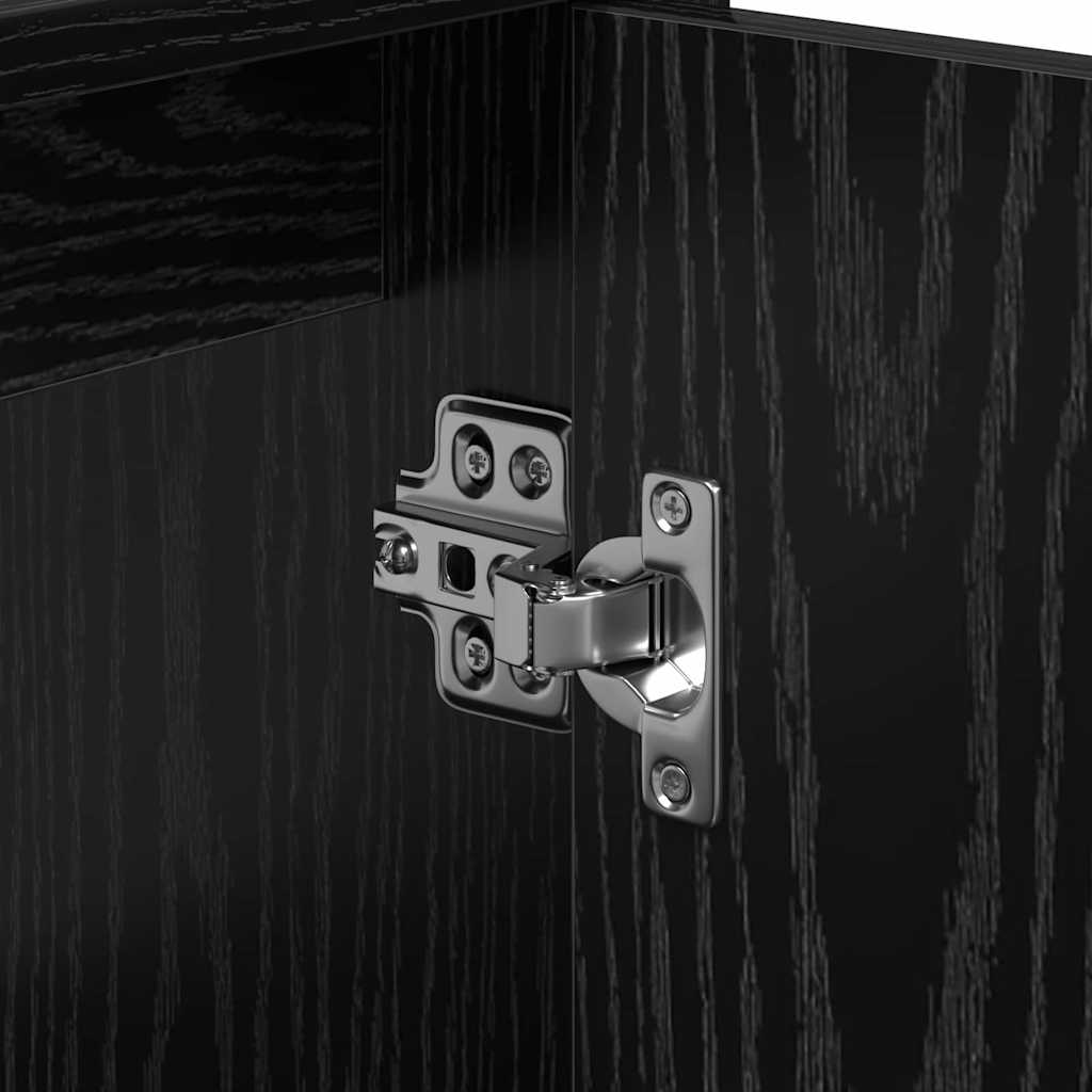 vidaXL Badezimmerschrank mit Tür Schwarz Eichen-Optik 63 x 29 x 55 cm