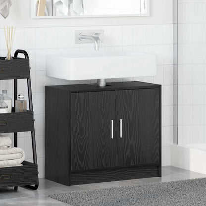 vidaXL Badezimmerschrank mit Tür Schwarz Eichen-Optik 63 x 29 x 55 cm