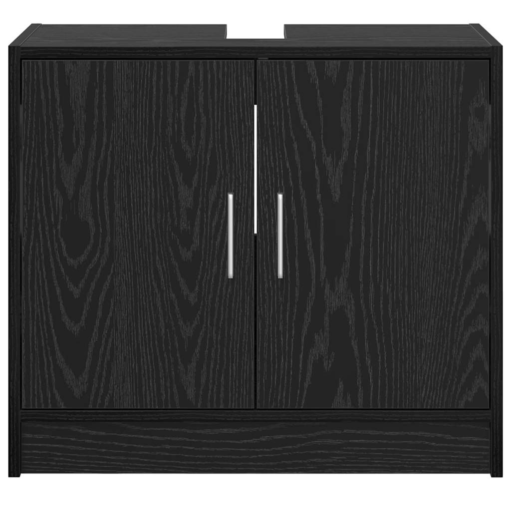 vidaXL Badezimmerschrank mit Tür Schwarz Eichen-Optik 63 x 29 x 55 cm