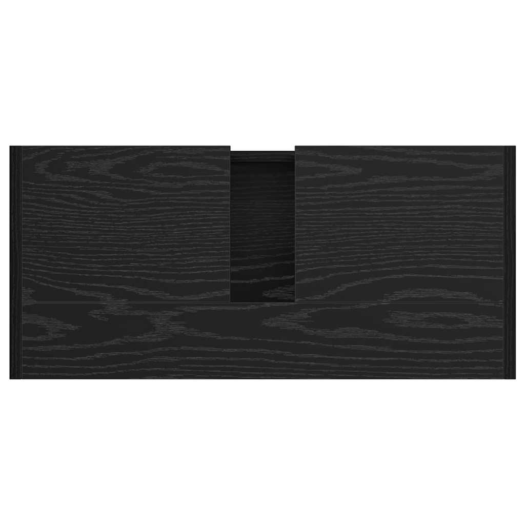 vidaXL Badezimmerschrank mit Tür Schwarz Eichen-Optik 63 x 29 x 55 cm