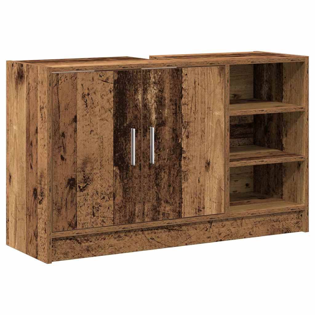 vidaXL Badezimmerschrank mit Tür Altholz 90 x 29 x 55 cm Holzwerkstoff