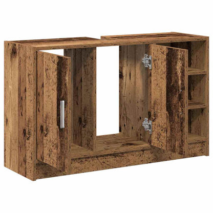 vidaXL Badezimmerschrank mit Tür Altholz 90 x 29 x 55 cm Holzwerkstoff