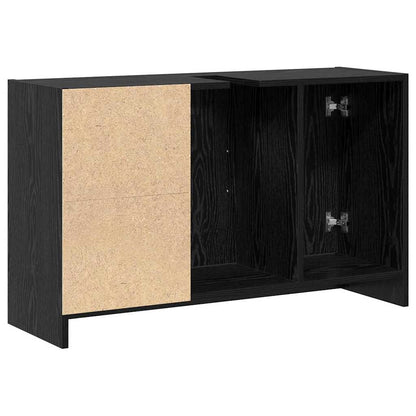 vidaXL Badezimmerschrank mit Tür Schwarz Eichen-Optik 90 x 29 x 55 cm