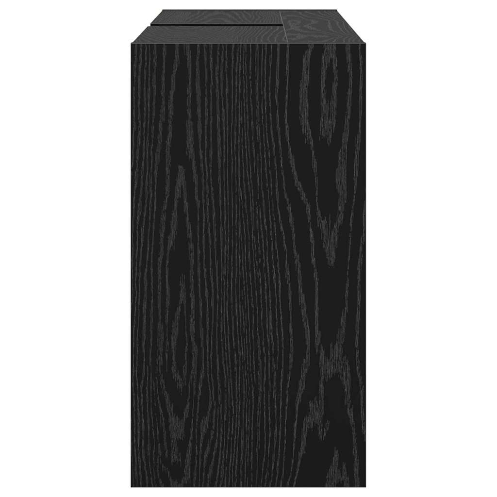 vidaXL Badezimmerschrank mit Tür Schwarz Eichen-Optik 90 x 29 x 55 cm
