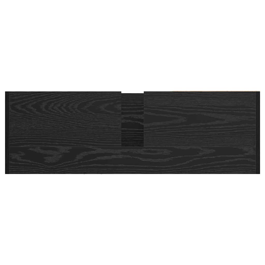 vidaXL Badezimmerschrank mit Tür Schwarz Eichen-Optik 90 x 29 x 55 cm