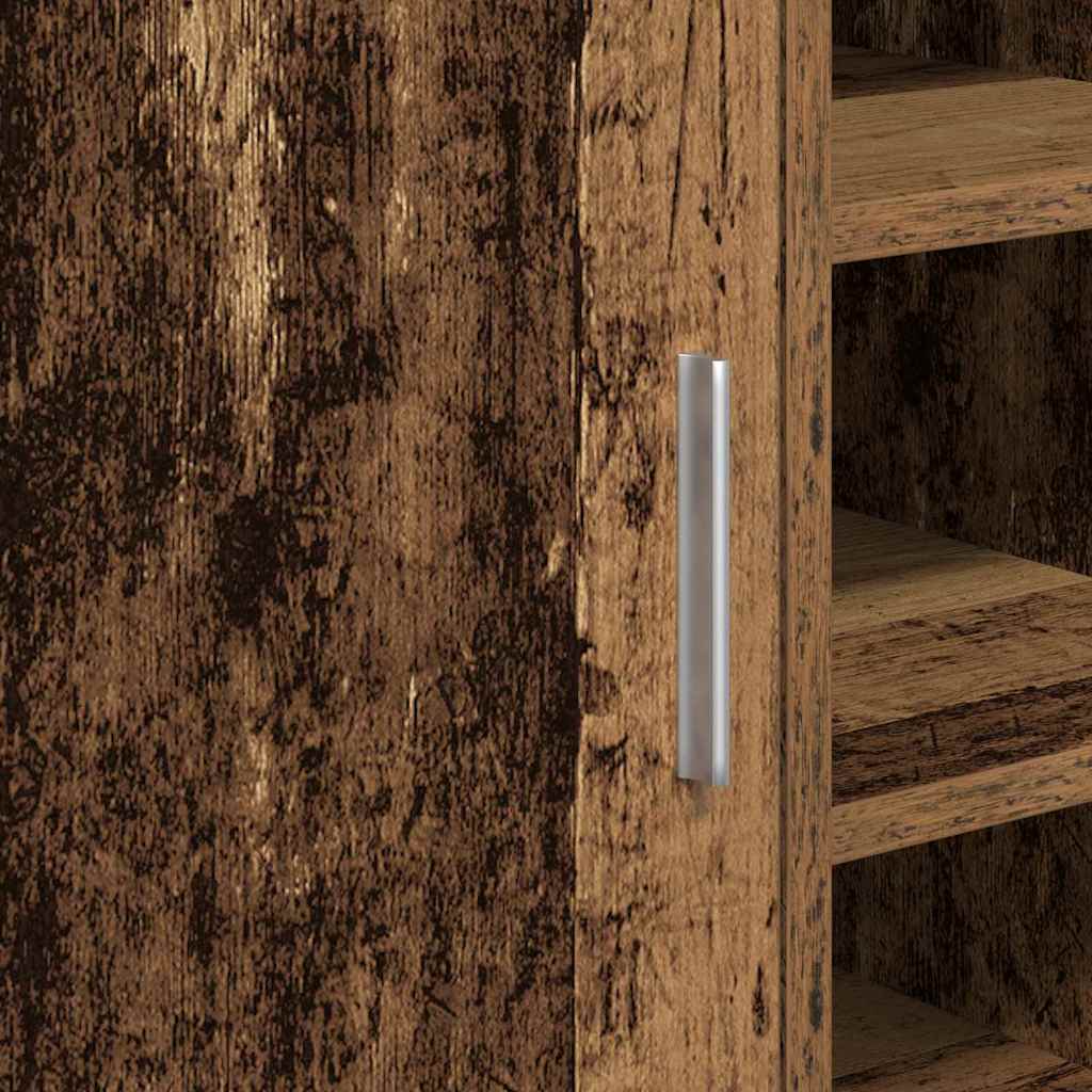 vidaXL Badezimmerschrank mit Tür Altholz 63 x 29 x 55 cm Holzwerkstoff
