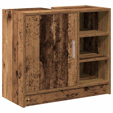 vidaXL Badezimmerschrank mit Tür Altholz 63 x 29 x 55 cm Holzwerkstoff