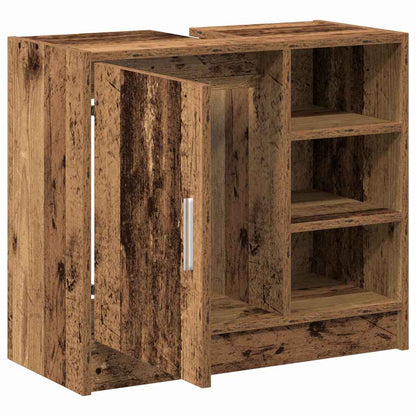 vidaXL Badezimmerschrank mit Tür Altholz 63 x 29 x 55 cm Holzwerkstoff