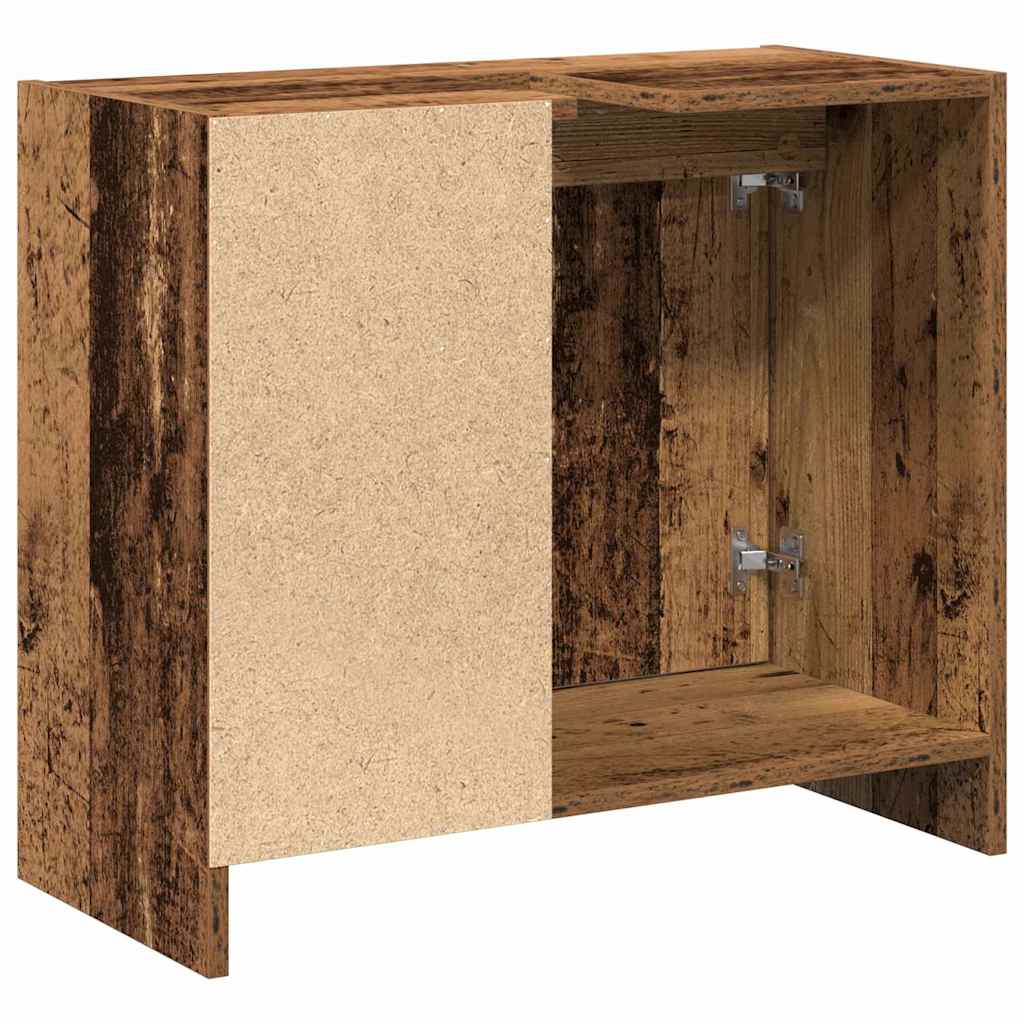 vidaXL Badezimmerschrank mit Tür Altholz 63 x 29 x 55 cm Holzwerkstoff