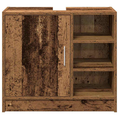 vidaXL Badezimmerschrank mit Tür Altholz 63 x 29 x 55 cm Holzwerkstoff