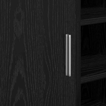 vidaXL Badezimmerschrank mit Tür Schwarz Eichen-Optik 63 x 29 x 55 cm