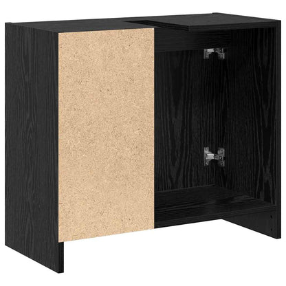 vidaXL Badezimmerschrank mit Tür Schwarz Eichen-Optik 63 x 29 x 55 cm