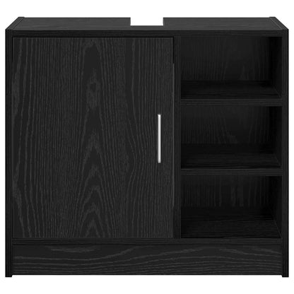 vidaXL Badezimmerschrank mit Tür Schwarz Eichen-Optik 63 x 29 x 55 cm