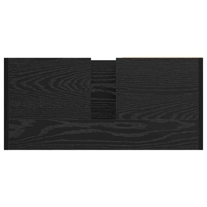 vidaXL Badezimmerschrank mit Tür Schwarz Eichen-Optik 63 x 29 x 55 cm