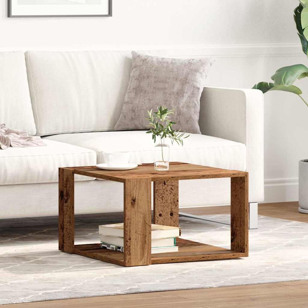 vidaXL Couchtisch Altholz 51,5 x 51,5 x 30 cm Holzwerkstoff